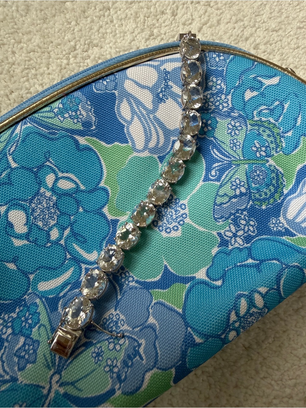 STERLING SILVER GEM INSIDER/PAUL DEASY QUARTZ BRACELET, 6.6"